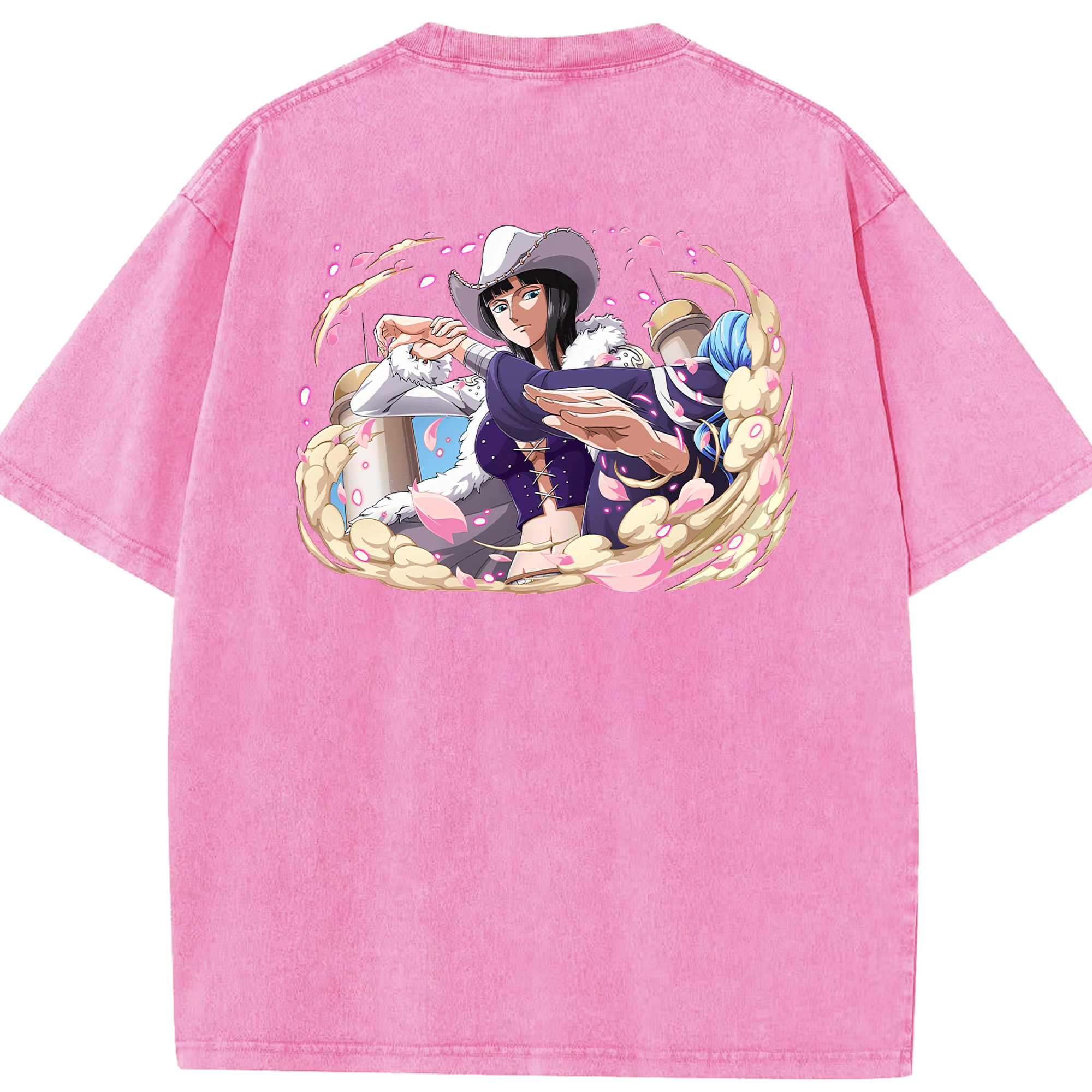 ワンピース ニコ・ロビン ONE PIECE Nico Robin 綿100% ヴィンテージ風 半袖Tシャツ（背面プリント）